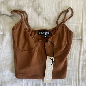 Brown Underwire Tank Top
